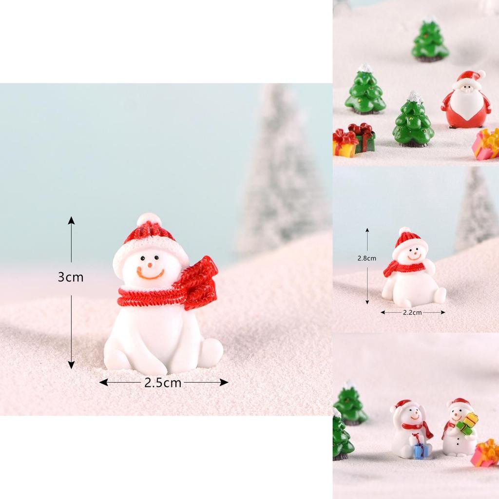 Charming Christmas Tree Santa Claus Snowman Ornaments Delightful Miniature Garden Decor For All Occasions