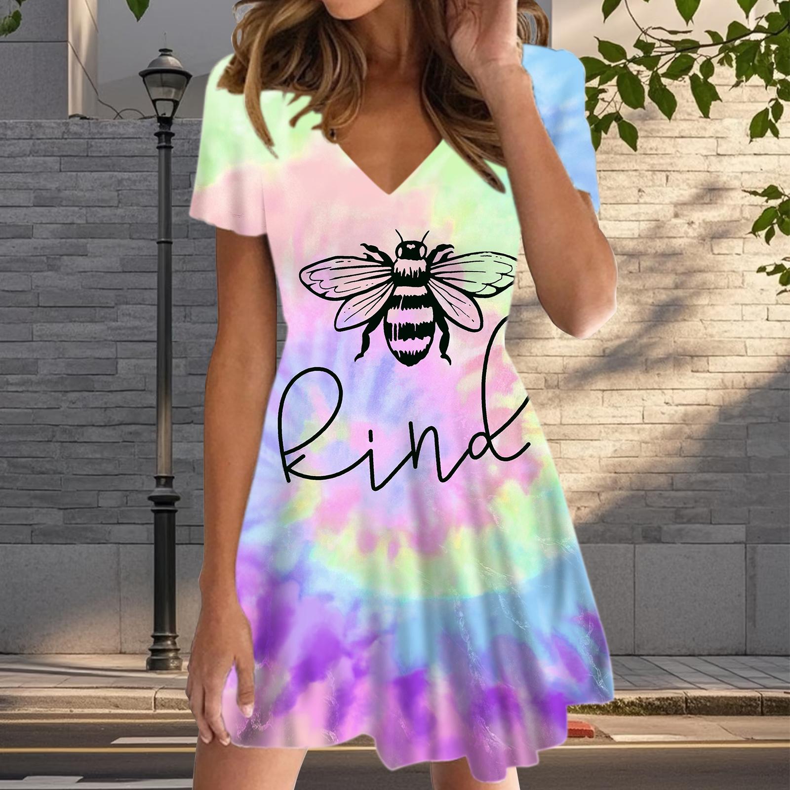 

Летняя мода женские V-образный вырез короткий рукав рендеринг печатное платье сексуальные короткие юбки платья 2XL фиолетовый