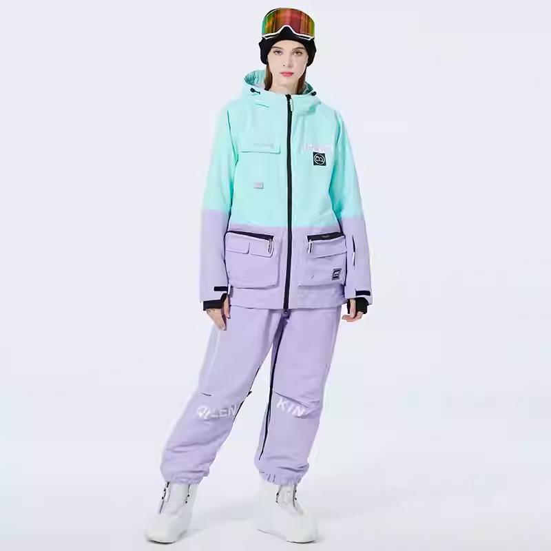 Unisex Couple's Korean Style Ski Suit Set: Warm, Thick Jacket and Pants for Snowboarding & Alpine Skiing