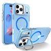 Luxury Bling Glitter For Magsafe Magnetic Case for iPhone 17 Air 17 Pro Max 16 Plus 15 14 13 12 11 Metal Lens Stand  Clear Cover