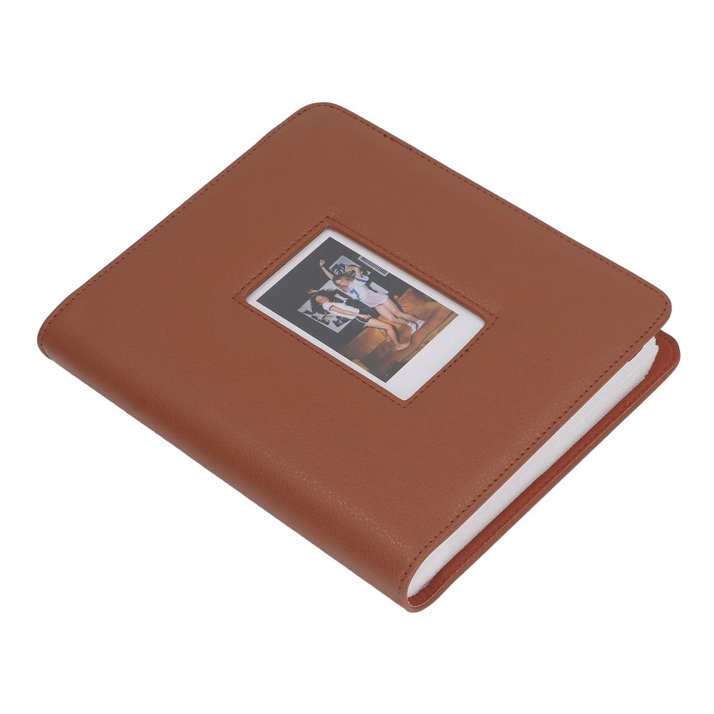 Lther Cover Photo Album Vintage 288 Photos Large Capacity Small for 3in   Camera Photos Business Cards