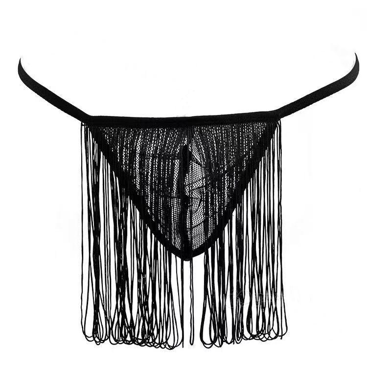 Sexy Tassel Thong Men's Sexy Underwear Mesh See-through G String