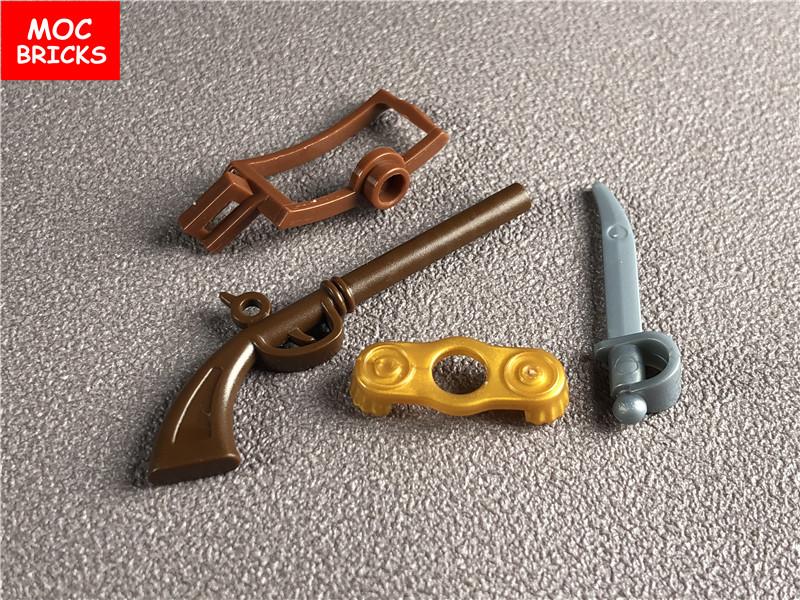 5 Sets/Los MOC Steine Piratensoldat Waffenset 2561 Bausteine DIY Spielzeug für Kinder Weihnachtsgeschenke