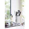 Yamazaki Kitchen Tool Stand, Square, White, Approx. W9.5 X D9.5 X H18cm, Plate, Compact Yet Large Capacity, 5183