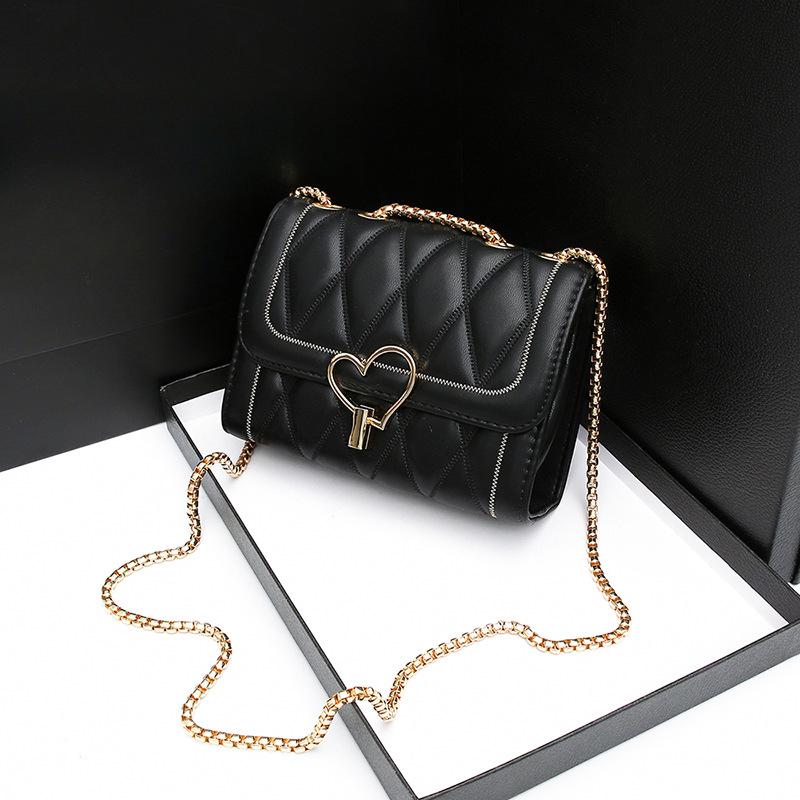 

Small Square Bag Chain Bag Casual Versatile Single Shoulder Messenger Women s Bag чорний
