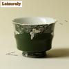 111ml Green Ripples Flow Butterfly Flower Teacup Antique Tea Bowl Water Jug Tea-tasting Fragrance Cup Jianzhan Master Cups Tea