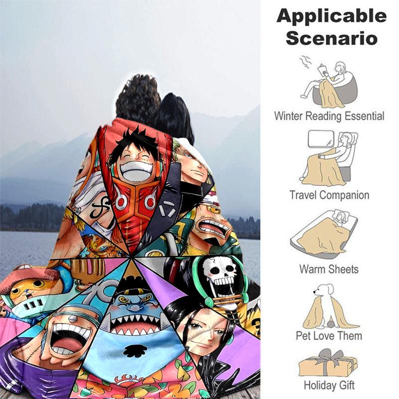 1pc One Piece Adventure Soft Throw Blanket Flannel All Season Light Weight Living Room/Bedroom Warm Blanket. M7270148