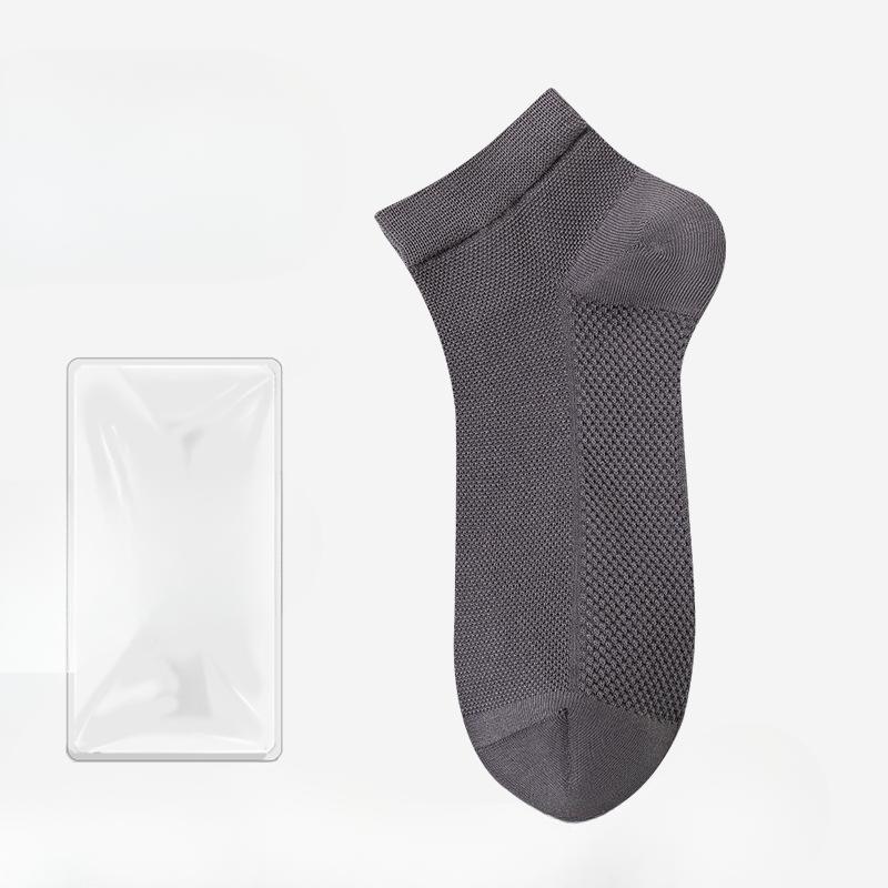 

Мужские летние тонкие модные трендовые однотонные хлопковые носки для спорта, не скатывающиеся, дышащие, дезодорирующие 1 pair темно-серого