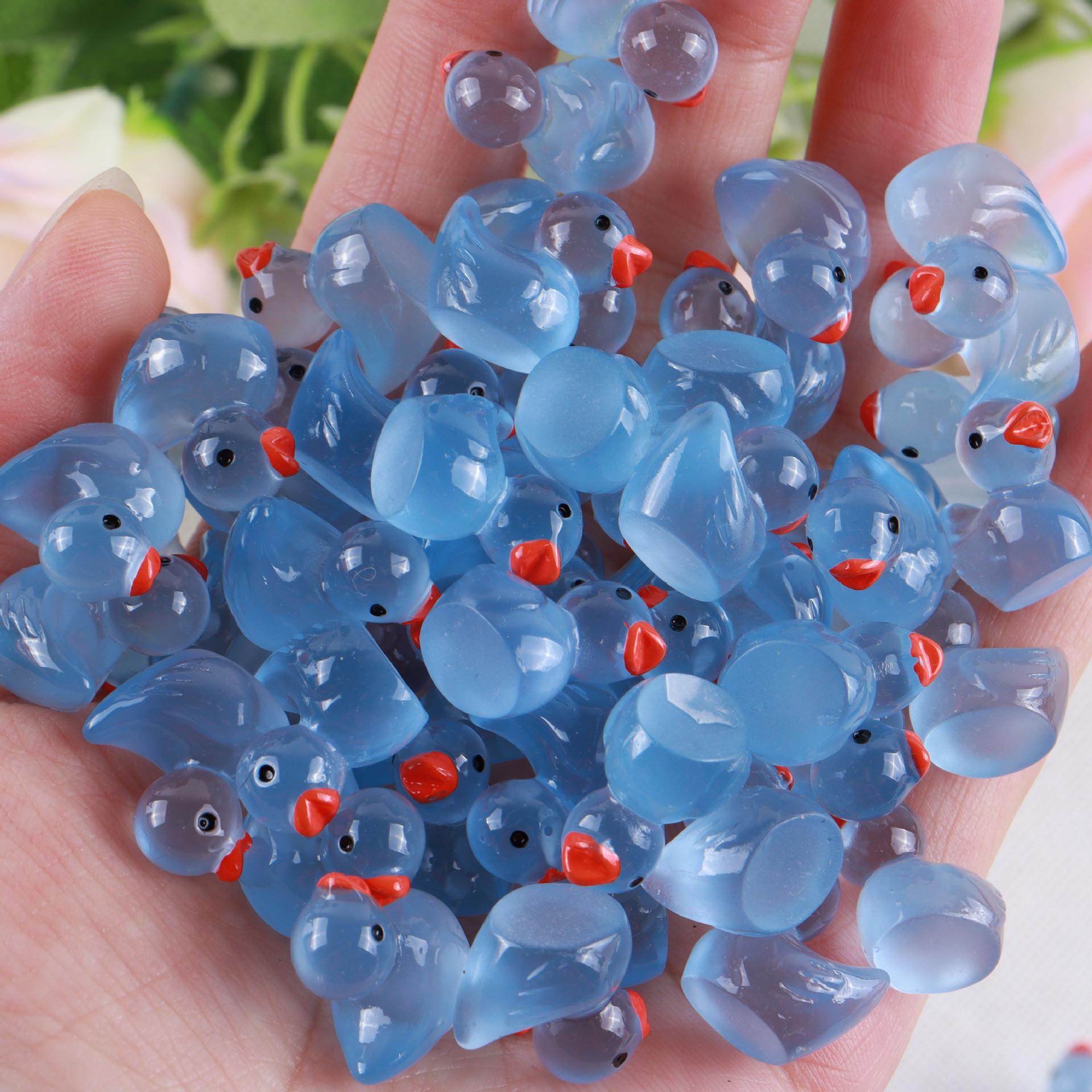 

20 шт. Миниатюрные желтые утки, светящиеся утки, миниатюрные фигурки, крошечные утки, микро-сказочный сад, ландшафтный сад фей, домашний декор 20PCS светло-синий