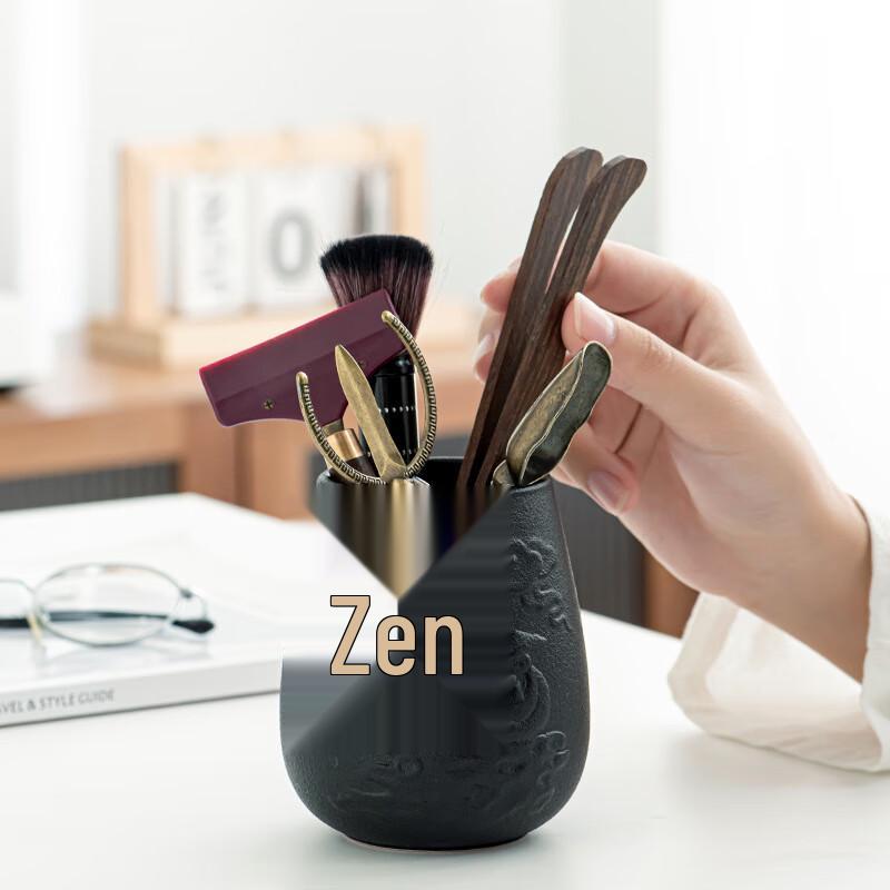 ZISIZ Retro Black Ebony Six-Piece Tea Set