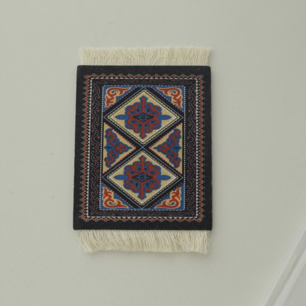 Persischer Mini-Webteppich, Mauspad, Retro-Stil, Teppichmuster, Tasse, Laptop, PC, Mauspad mit Fransen, Heimbüro, Tischdekoration, Basteln