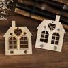 20pcs Wooden Pendant Christmas Wood House Navidad 2026 Home Decor Xmas Tree Hanging New Year Tree Ornament DIY Wooden Pendant
