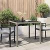 Garden Table Gray 90 X 90 X 75 Cm Poly Rattan
