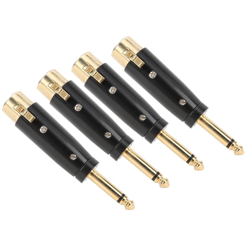 4Pcs XLR Adapter Audio Converter Metal 6.35mm Single Track Male to Female LZ1167G