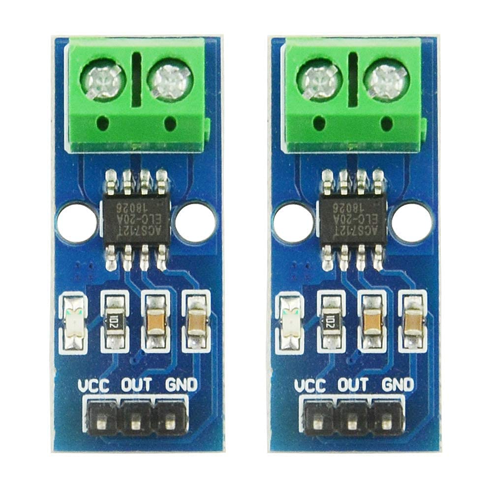 XINGYHENG 2Pcs ACS712 20A AC and DC Current Sensor Module ACS712-20A Module High Sensitivity High Efficiency (20A)