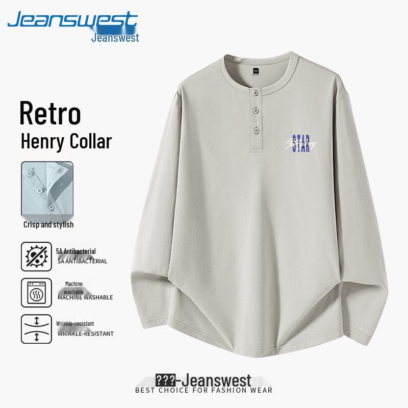 

Jeanswest Men s Long Sleeve Henley T-Shirt 2XL