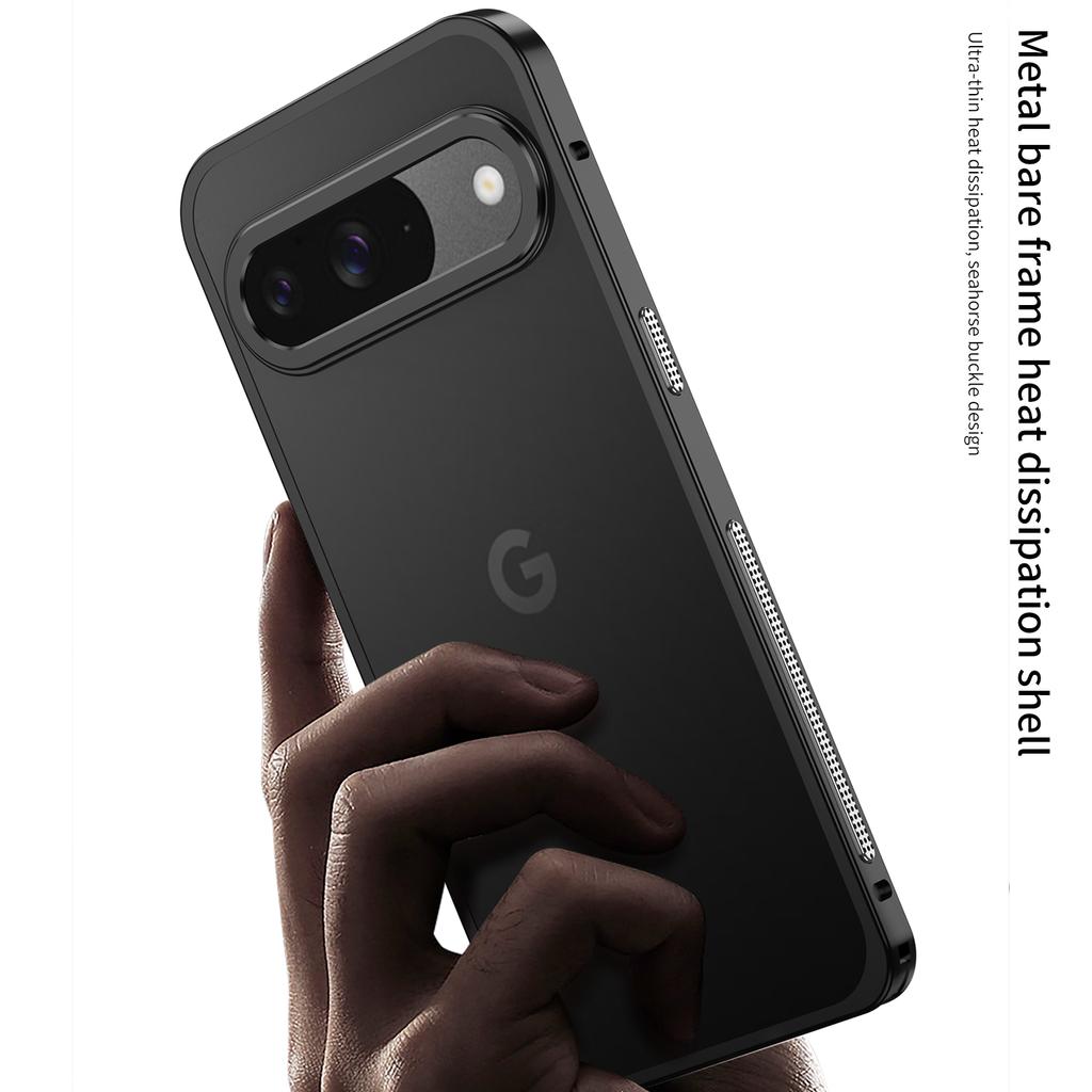 For Google Pixel 10/10 Pro Bumper Cases Metal Frame Heat Dissipation Cover with Lens Protector