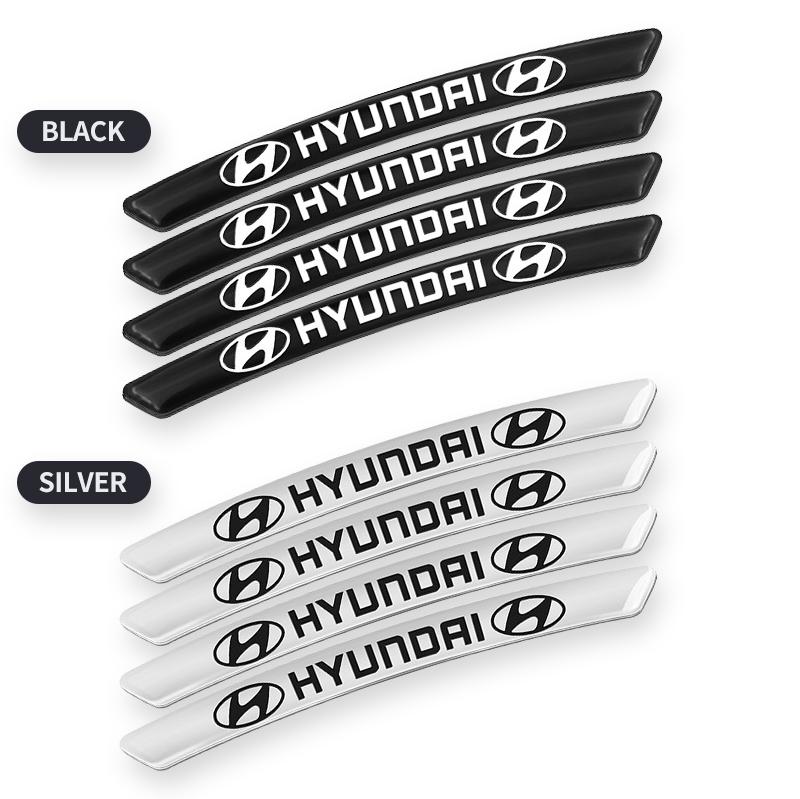4Pcs Car Wheel Hub Rim Stickers Decals Auto Styling Accessories For Hyundai Tucson IX35 I30 I20 Kona Coupe Veloster I40 Getz b1
