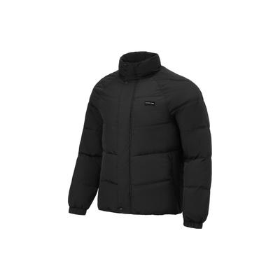 Fitness Series Solid Color Stand Collar Windproof Short Down Jacket Men Outerwear Black AYMT059-1