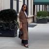 Wildleder Reversmantel Damen Winddicht und Warm Gerader Röhrenmantel Elegant Britischer Stil Pendler Oberbekleidung Herbst/Winter 2025