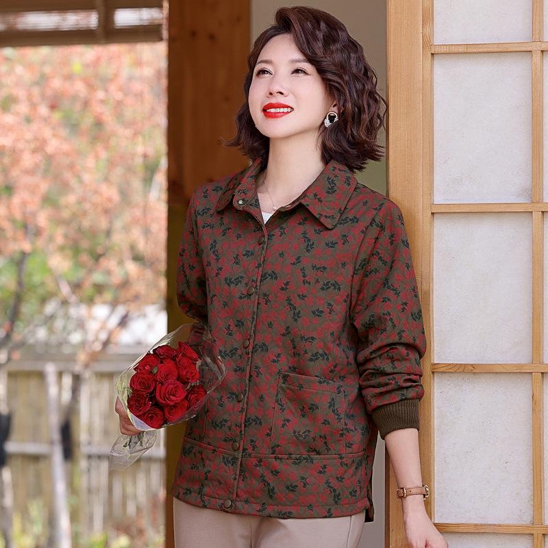 

2026 Spring Collection: Elegant Dark Green Loose-Fit Casual Top for Mothers 5XL (for 150-165 jin) красный