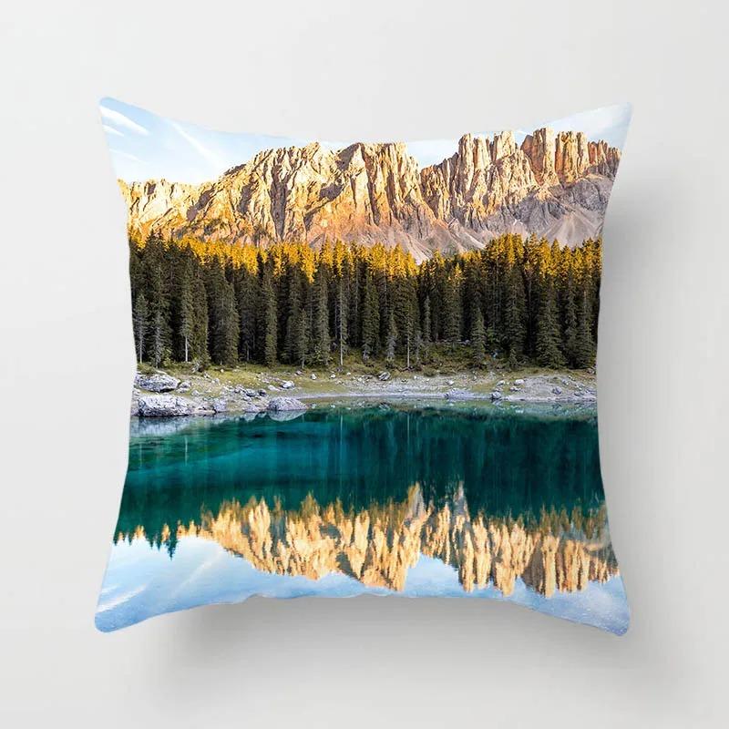 Luxury Home Decor Pillow Cover Car Living Room Sofa Cushion Cover Beautiful Natural Scenery Pattern Cushion Cover