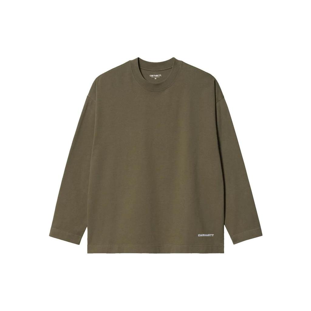 Carhartt WIP Solid Color Logo Letter Print Crew Neck Long Sleeve T-Shirt Men tops I031372-1FF-XX