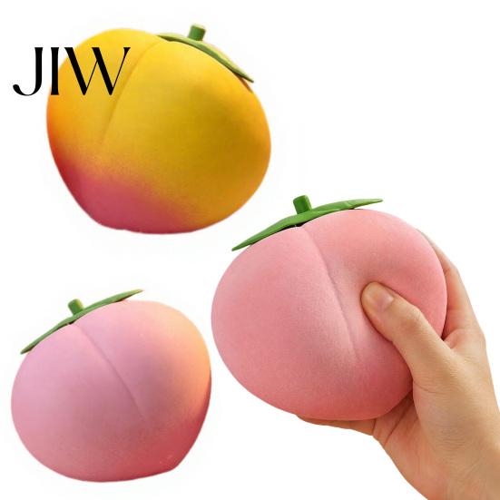 TPR Stress Ball Giant Peach Relief Toy, Realistic Large Squeeze Toy Simulated Fruit Sensory Desk for Adults & Kids