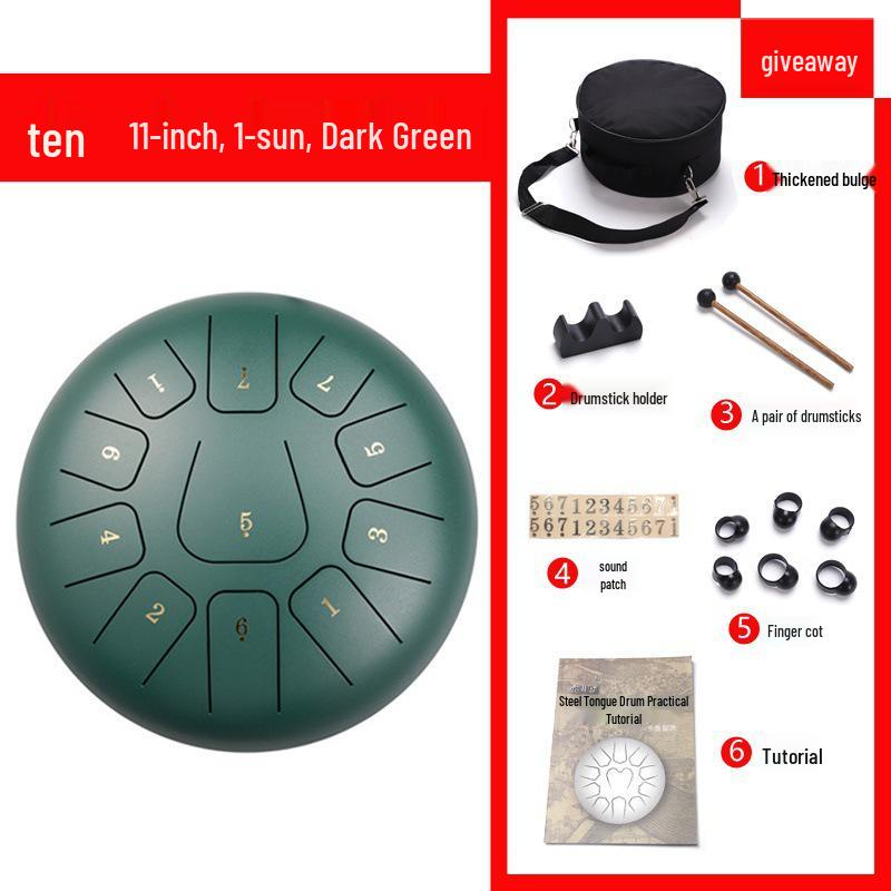 6-inch 11-tone Ethereal Steel Tongue Drum - Beginner to Professional Instrument for Kids & Adults