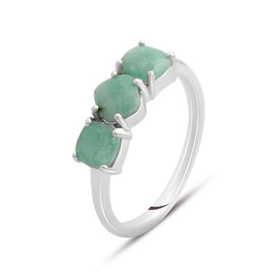 Anel de prata com esmeralda natural 1.306ct, peso do produto 1,9 g (2146957)