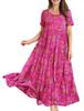 2024 New Women's Summer Mid-Length Printed Pullover Dress