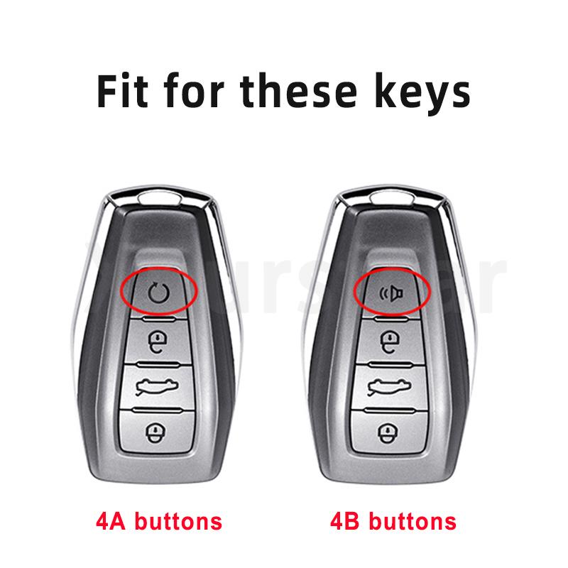 4 Buttons Tpu Car Key Case Cover Auto Shell Fob Holder For Geely Coolray X6 Emgrand Global Hawk Gx7 Keyless Accessories