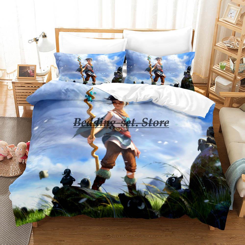 Kena Bridge Of Spirits Bedding Set Single Twin Full Queen King Size Bed Set Aldult Kid Bedroom Duvetcover Sets Anime Bed