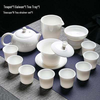 HANDUNYOU Junzhu Mutton-Fat Jade Style Glass Teacup