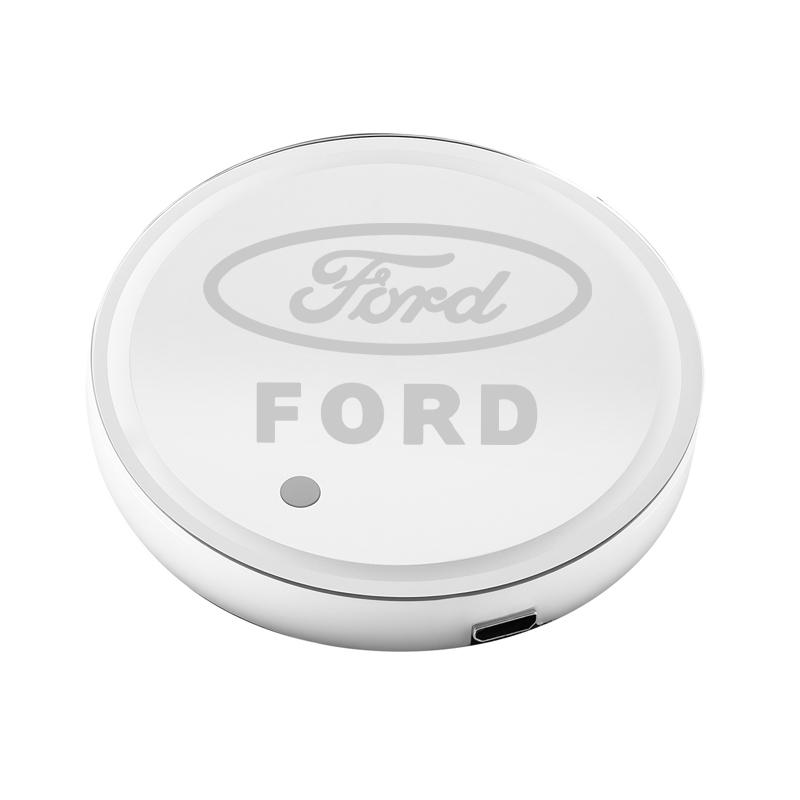 LLKC3 Ford Car Glowing Coasters LED Light Water Cup Mat For Ford Focus Fiesta Mondeo Explorer Kuga Car USB Charging Coasters keychain