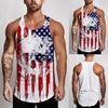 Men's Sleeveless Independence Day Printing Mesh Breathable Bodybuilding Sport Vest