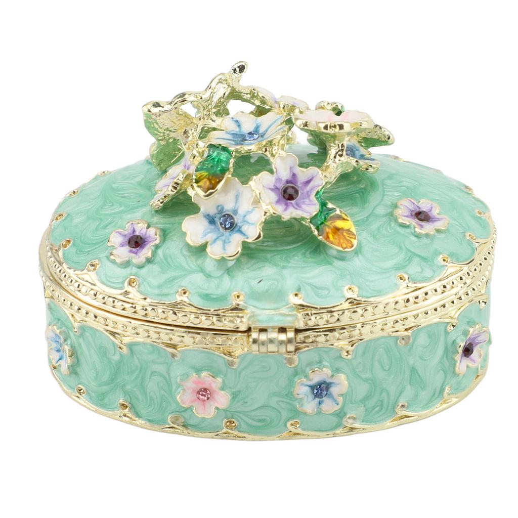 Enamel Vintage Jewelry Box Exquisite Hand Painted Trinket Box Decorative Jewelry Storage Case for Rings Earrings Necklace
