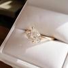 Yanbai Women's Double Diamond Teardrop Wedding Ring - Elegant Zircon Design, Simple Light Luxury Style Engagement Jewelry.