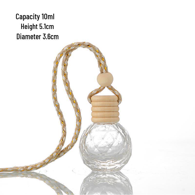 Glass Hanging Car Air Freshener & Essential Oil Diffuser Bottle