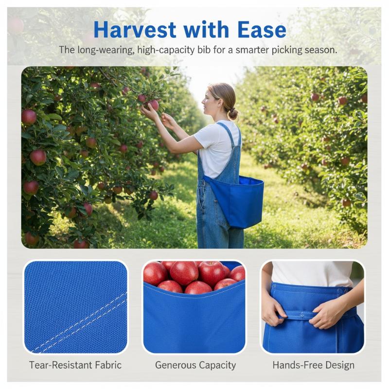 Fruit And Vegetable Picking Apron Garden Fruit Picking Bag Waterproof And Portable Agricultural Picking Waist Bag