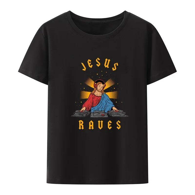 Moshi Jesus Desu Rolig T-shirt Kortärmad Andningsbara T-shirts Casual Toppar Mönster Roupas Överdimensionerade Högkvalitativa Mjuka Lösa