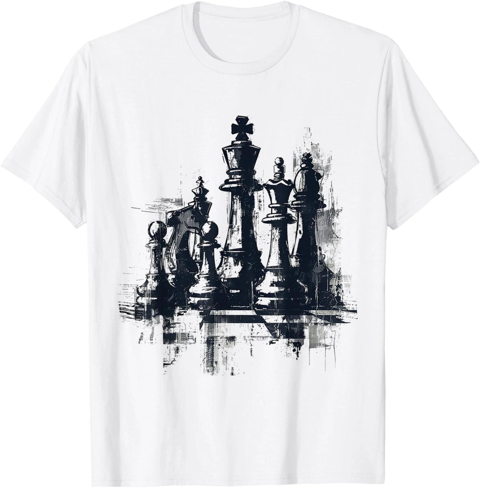 Chess Illustration Abstract Drawing Graphic Art Chess T-Shirt 2XL