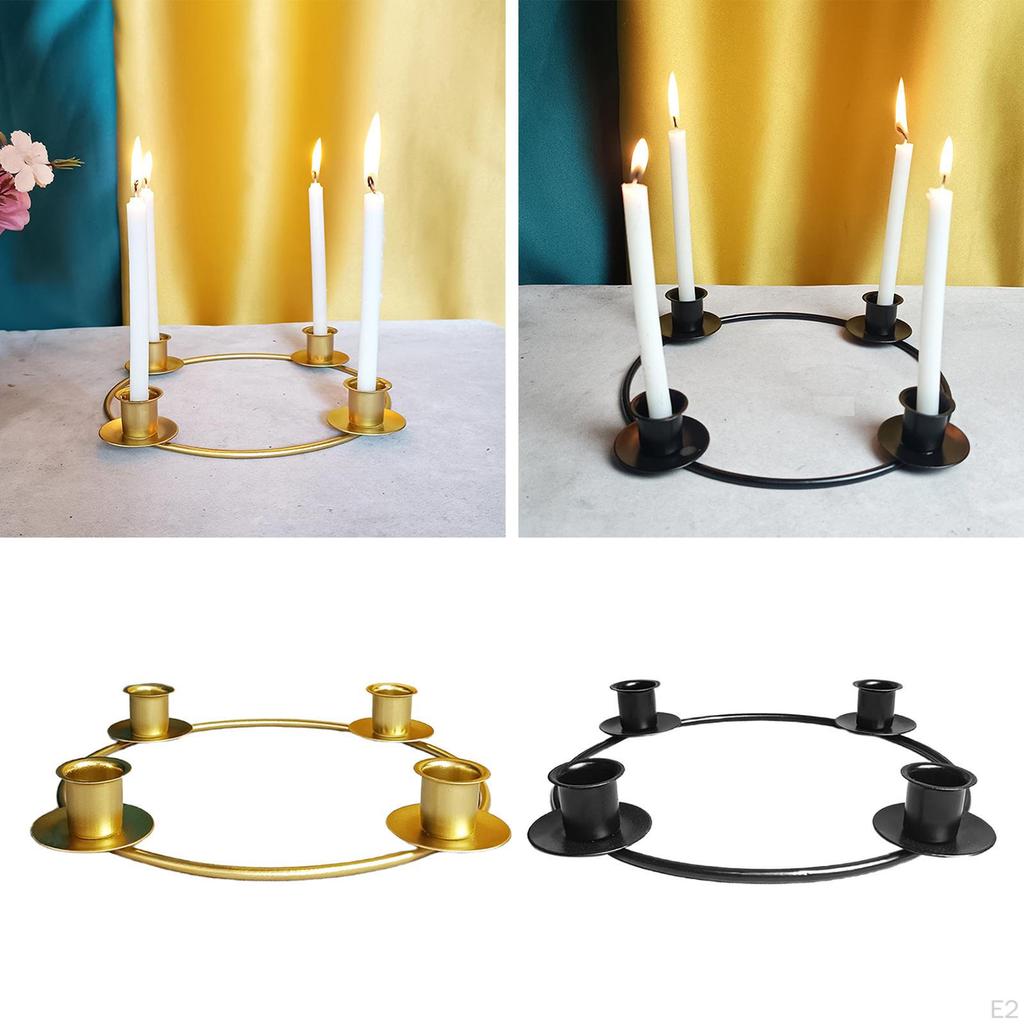 Apply to Circle Taper Holder Rings Advent Tick Centerpieces Decoration Dinning Room Party