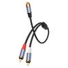 RCAs Y Splitter Cable RCAs 1 Female Plugs To 2 Male Jacks Adapters Stereo Sound Cable Cord for TV Subwoofer Amplifiers Speaker
