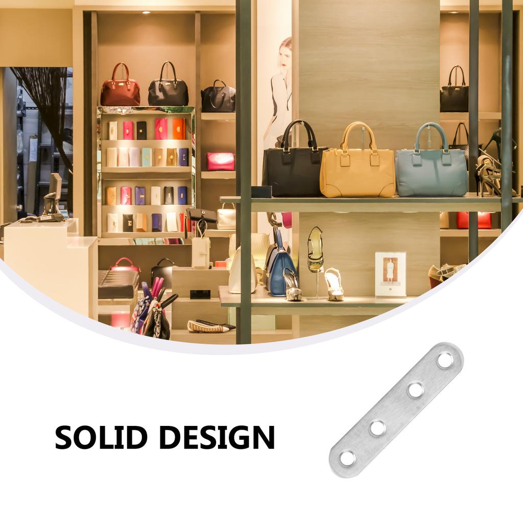 20Pcs Stainless Steel Corner Bracket 57Mm Silver Mending Plate for Furniture Reinforcement DIY Home Repair Metal Bracket