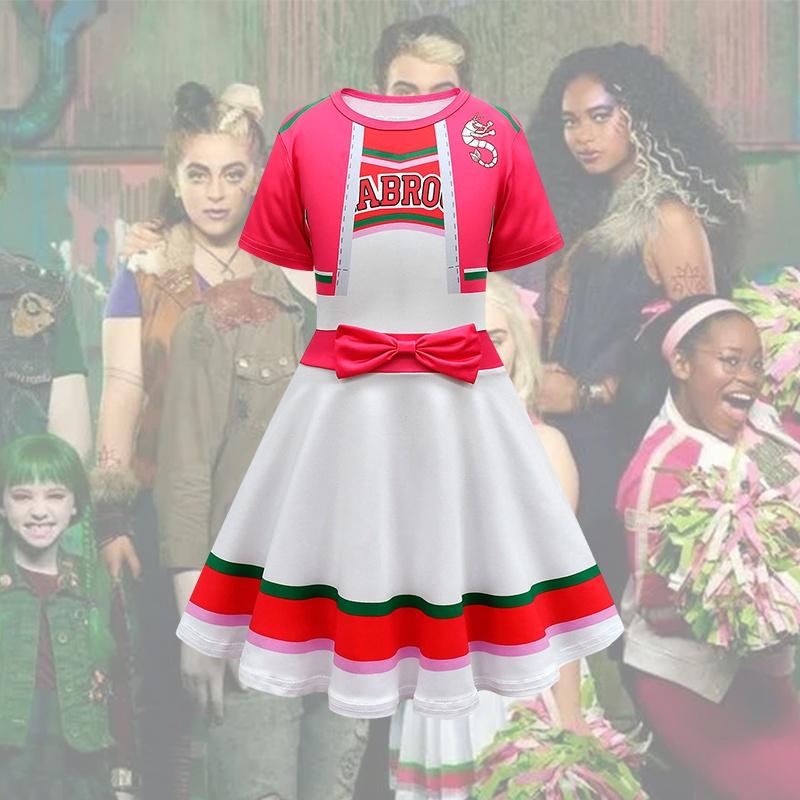 Zombies Addison Kids Cheerleading Cosplay Costume Fancy Dress Halloween Carnival