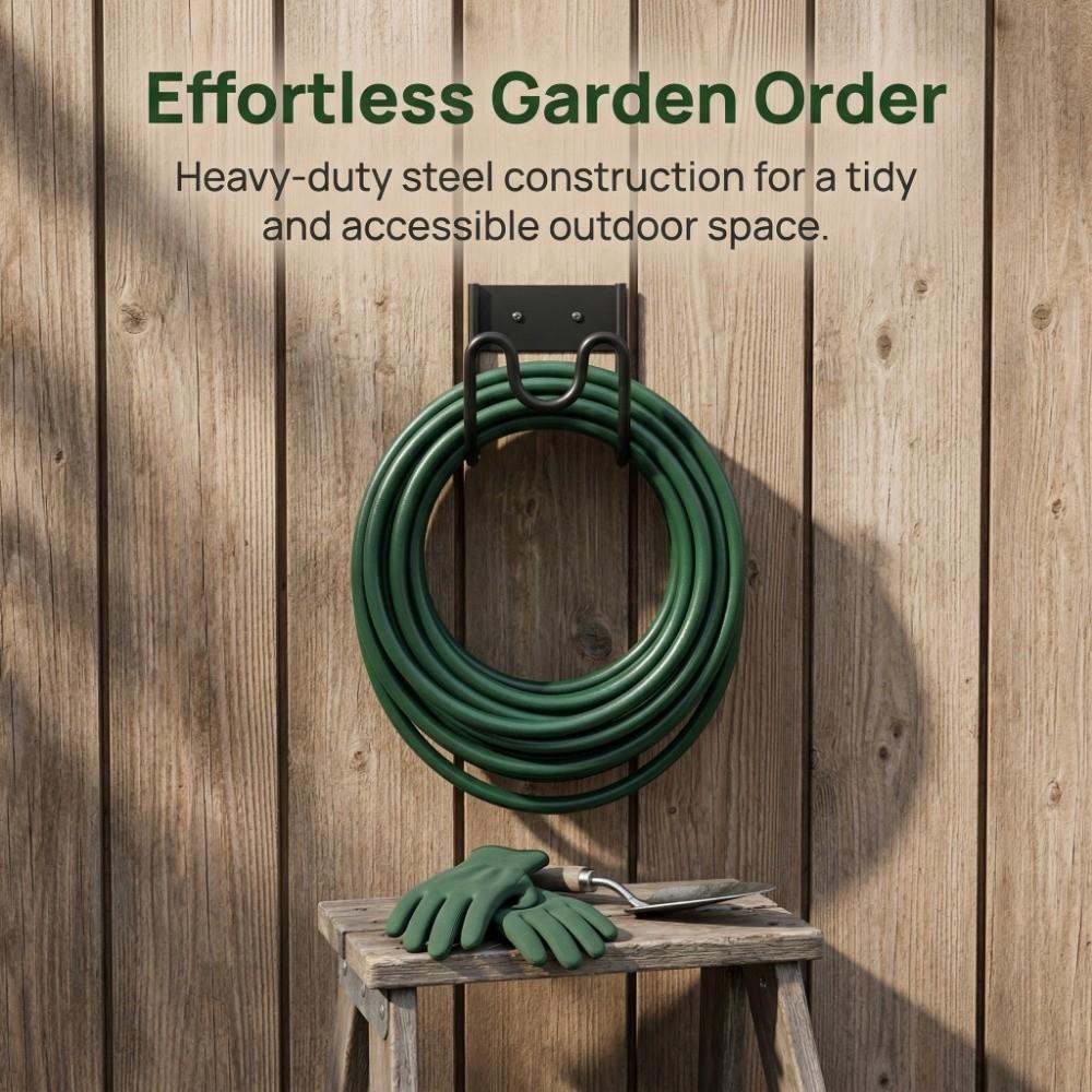 Robuste Wandhalterung für Wasserschläuche, Metalldrahthalterung, Haken für Gartenwasserrohre, Aufbewahrung für Staubsaugerschläuche