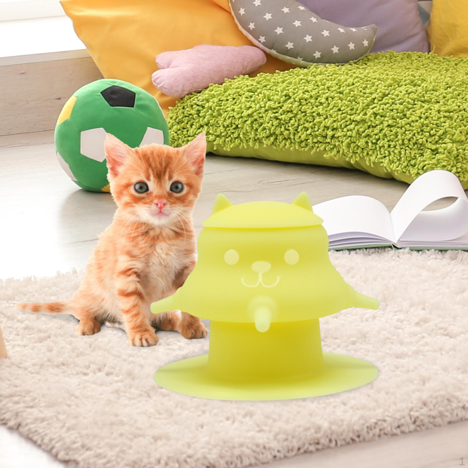 

Кормушка для щенков, станция для кормления с 4 насадками, миска для кормления новорожденных домашних животных для щенков жёлтый