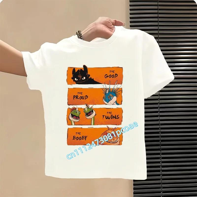 Dragon Tamer Summer Tshirt Boys Sports Shirt Girls Casual Top Cartoon Print Childrens Pure Cotton Short Sleeve Shirt
