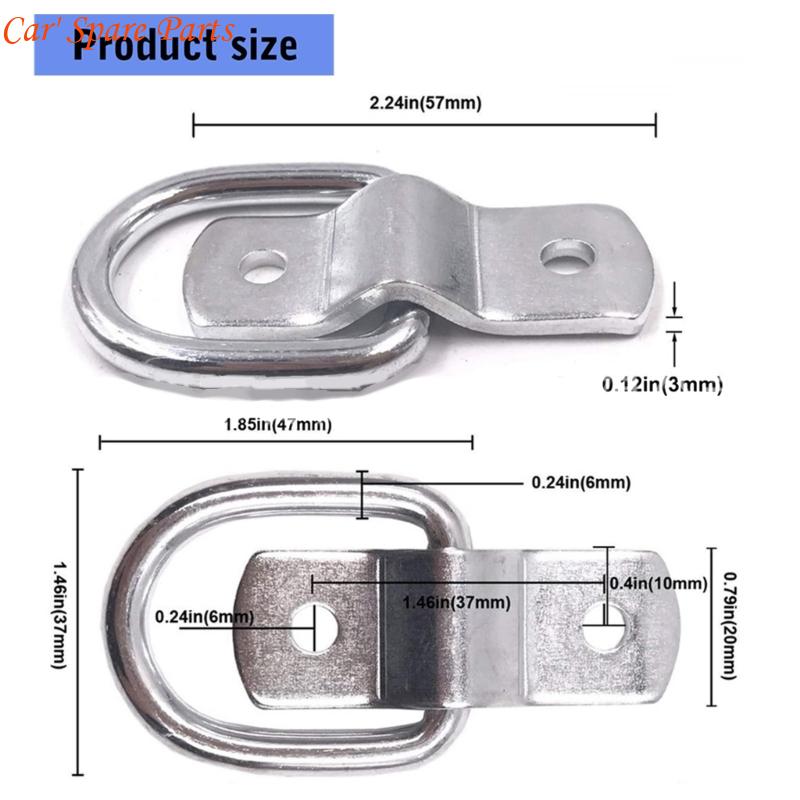 Y4UA Reinforced Trailer Door D Rings Hook Trailer Tie Down Anchors Locking Mechanism With Rustproof Black Finish